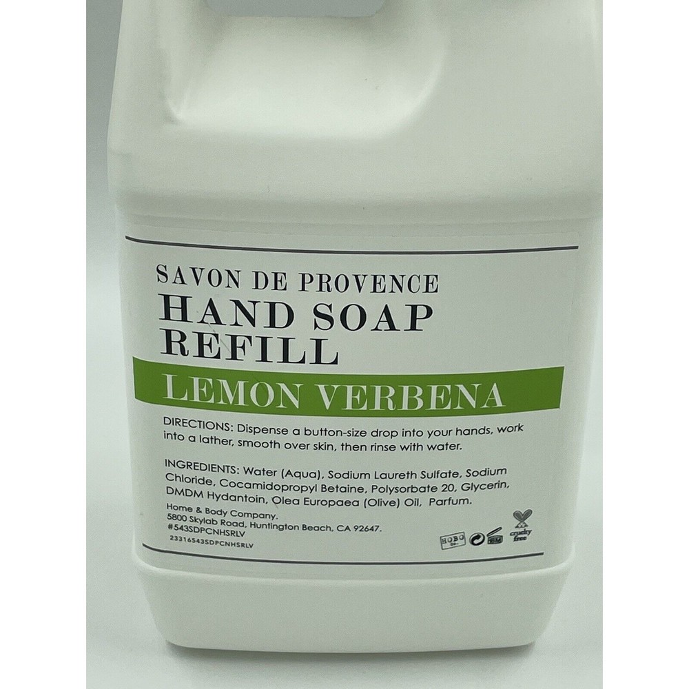 HOME & BODY SAVON DE PROVENCE HAND SOAP REFILL LEMON VERBENA OLIVE OIL 64oz - Picture 11 of 11